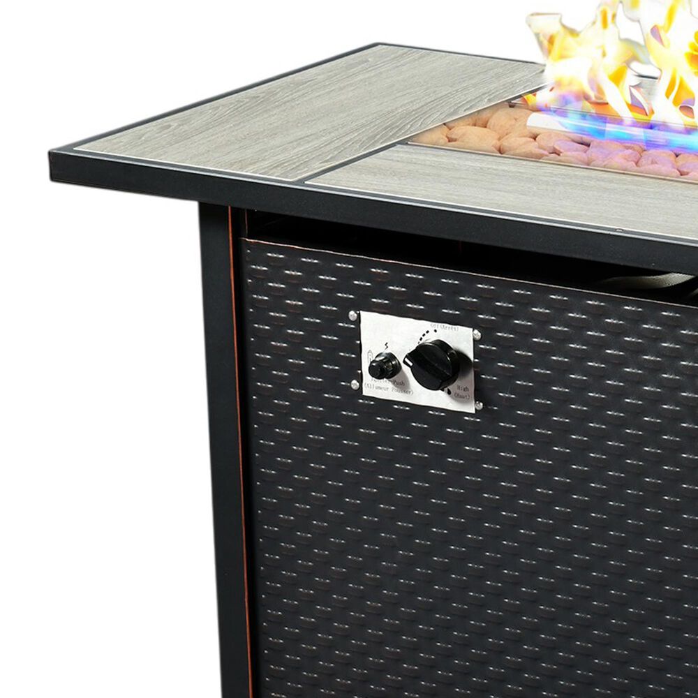 HOMLUX 54" Outdoor Propane Fire Pit Table in Black, , large