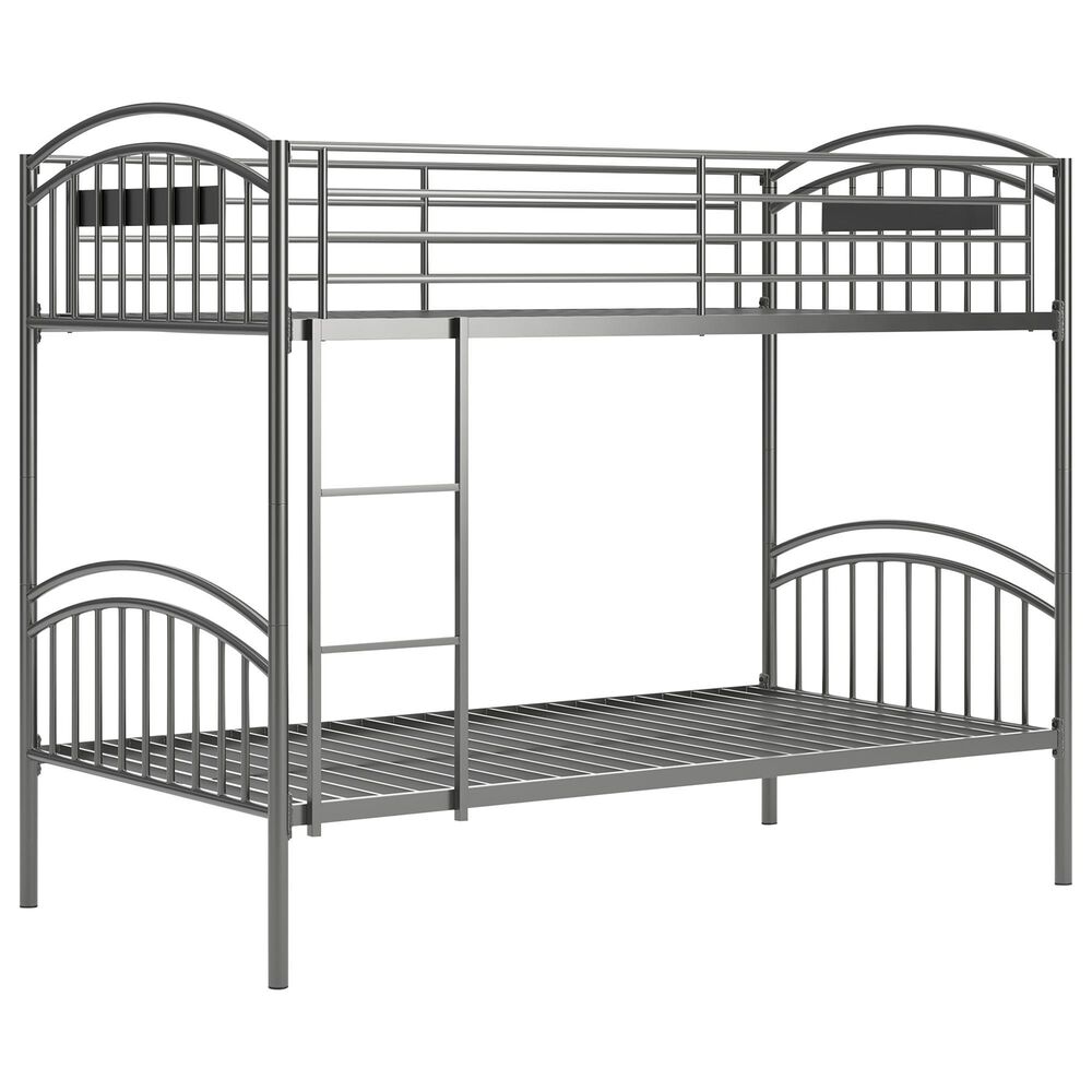 Ashley Lanceburg Twin over Twin Bunk Bed with Ladder in Gray, , large