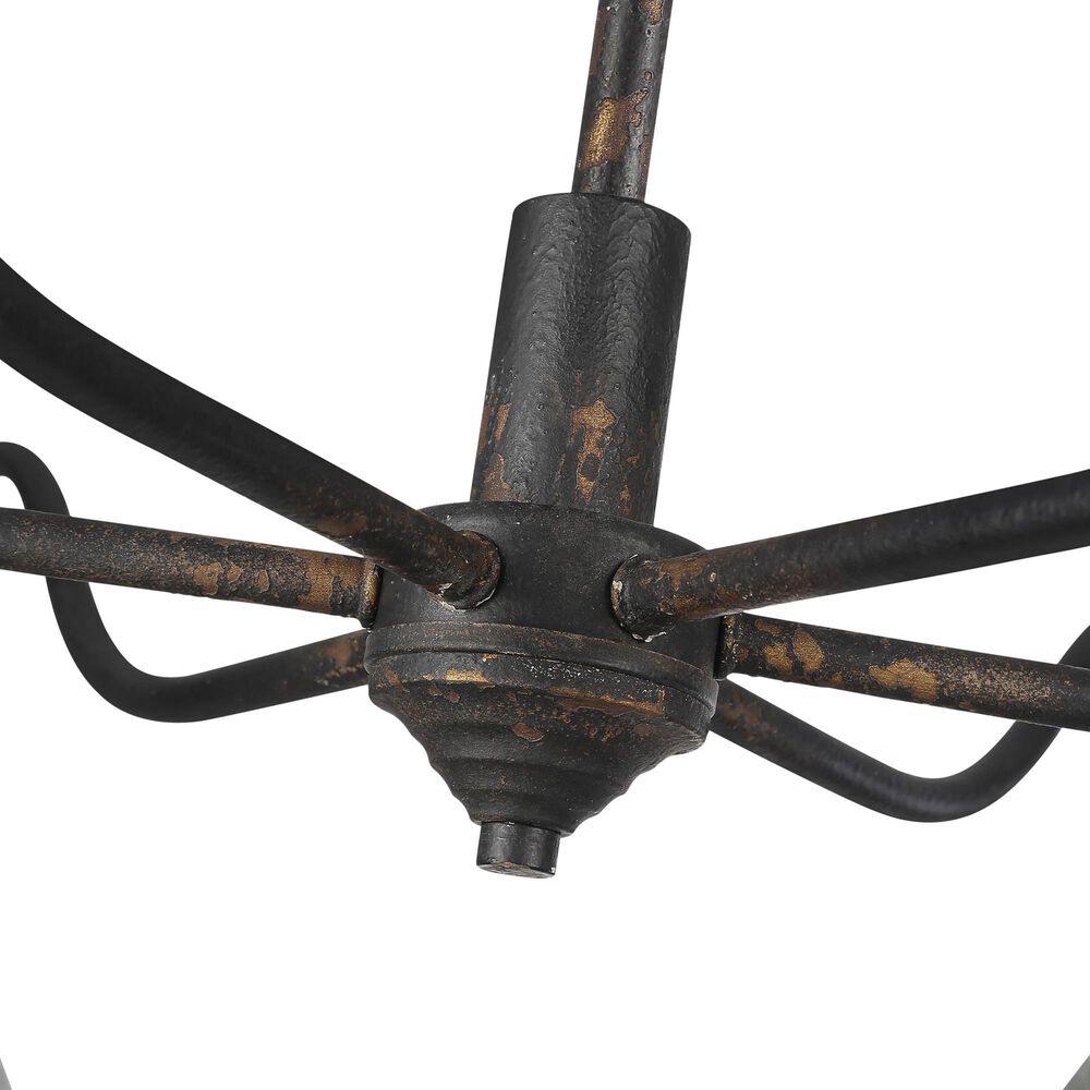 Golden Lighting Jasper 6-Light Chandelier in Antique Black and Weathered Gold, , large