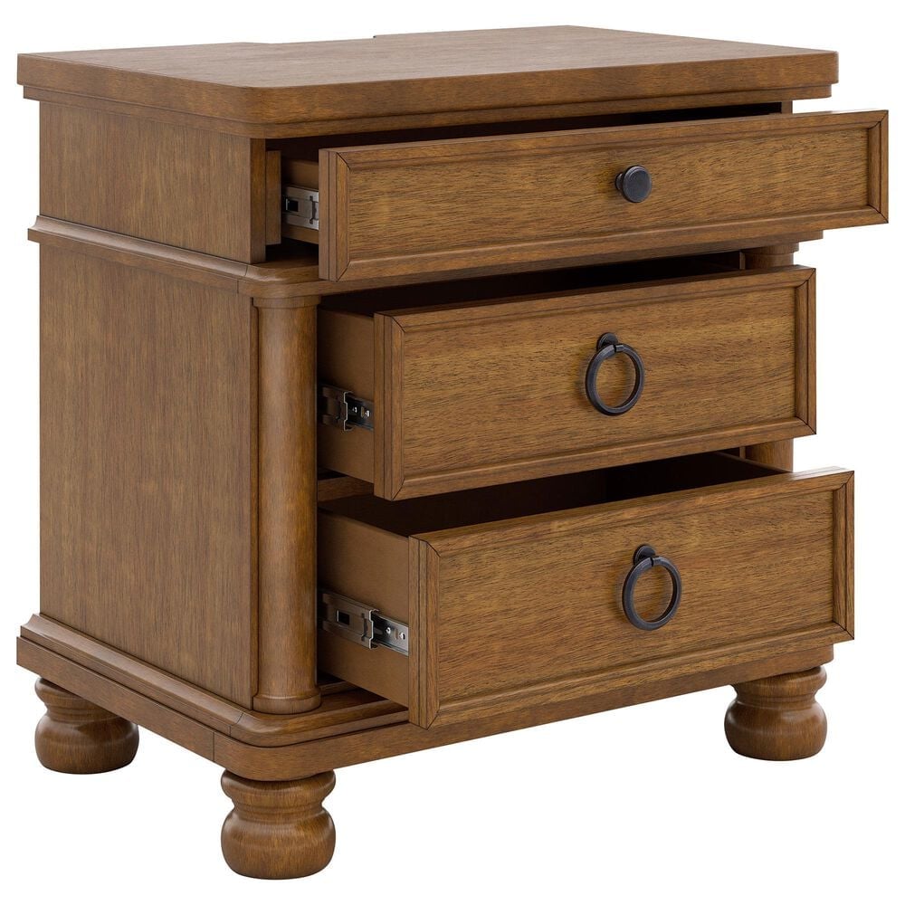 Ashley Rowlenstown California King Panel Bed with Dresser and Nightstand in Brown, , large