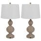 Timberlake 27" Table Lamp with USB Charging Ports and LED Bulbs in Whitewash (Set of 2), , large