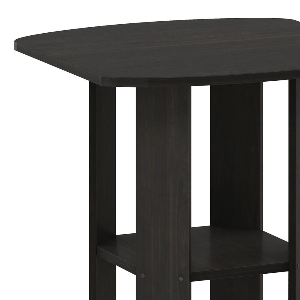 HOMLUX 1-Shelf End Table in Espresso, , large