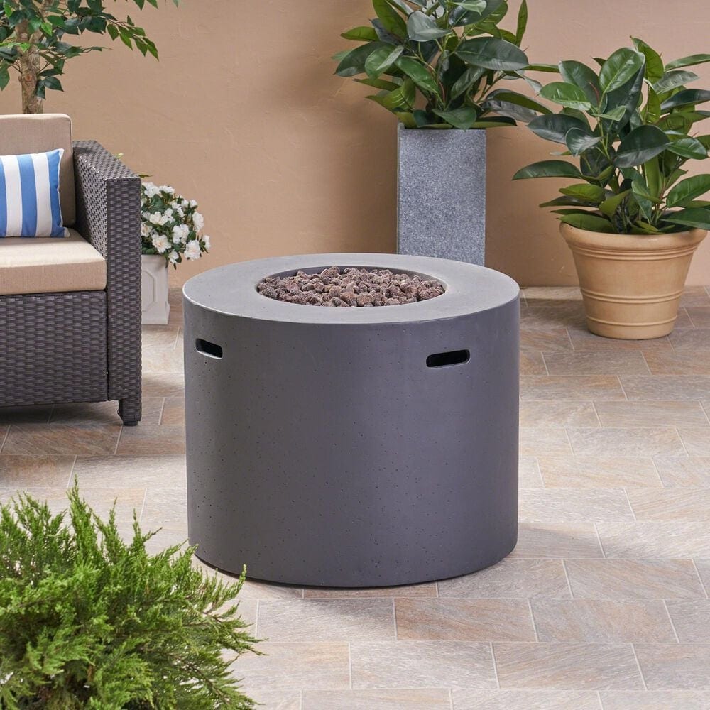 Hearth and Haven 31&quot; Round MgO Concrete Fire Pit in Dark Grey, , large