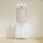 37B Claudine 30" Single Bathroom Vanity in Bright White with Glossy White Composite Stone Top and Backsplash, , large