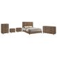 Crown Mark Nyomi King Panel Bed with Dresser, Chest and Two Nightstands in Light Brown, , large
