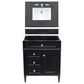 James Martin Vanities Brittany 30" Single Bathroom Vanity in Black Onyx with 3 cm Charcoal Soapstone Quartz Top and Rectangle Sink, , large
