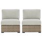 Ashley Calworth Patio Armless Chair in Beige (Set of 2), , large