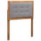 Baxton Studio Sarine Twin Panel Headboard with Dark Grey Upholstered in Walnut Brown, , large
