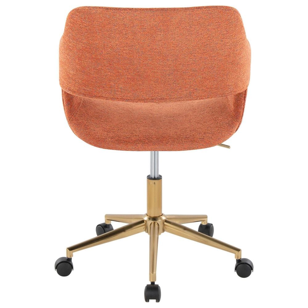 Lumisource Margarite Task Chair with Orange Fabric Cushion in Black, , large