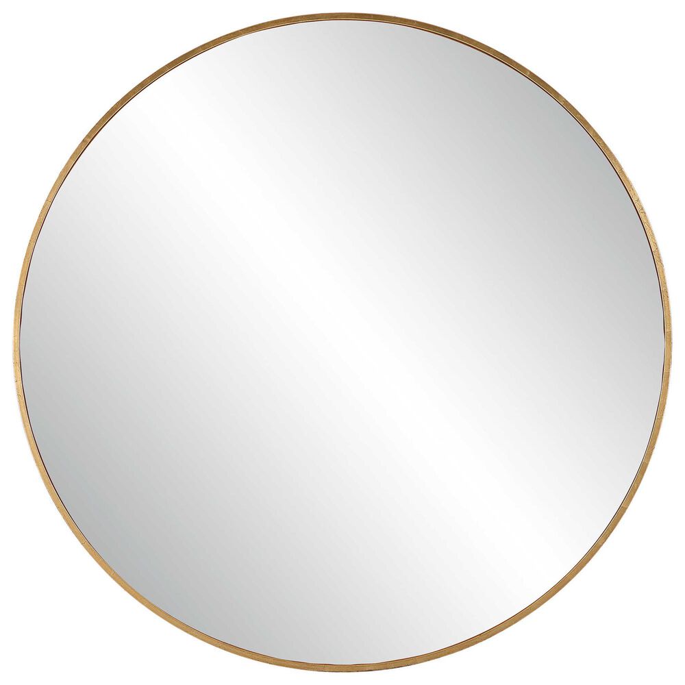 Uttermost Junius Large Round Wall Mirror in Antiqued Gold Leaf, , large