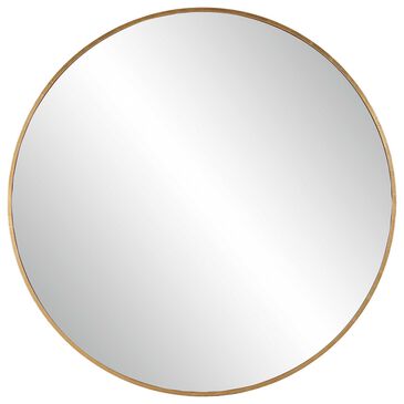 Uttermost Junius Large Round Wall Mirror in Antiqued Gold Leaf, , large