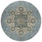 Dalyn Rug Company Silk Road Aqua, Ivory, Beige, Blue, Gold, Aloe and Gray 8" Round Area Rug, , large
