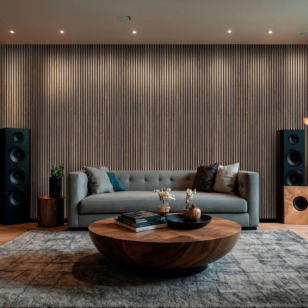 MS International Acoustic Wood Slat Tawny 9.5&quot; x 120&quot; Wall Panels, , large