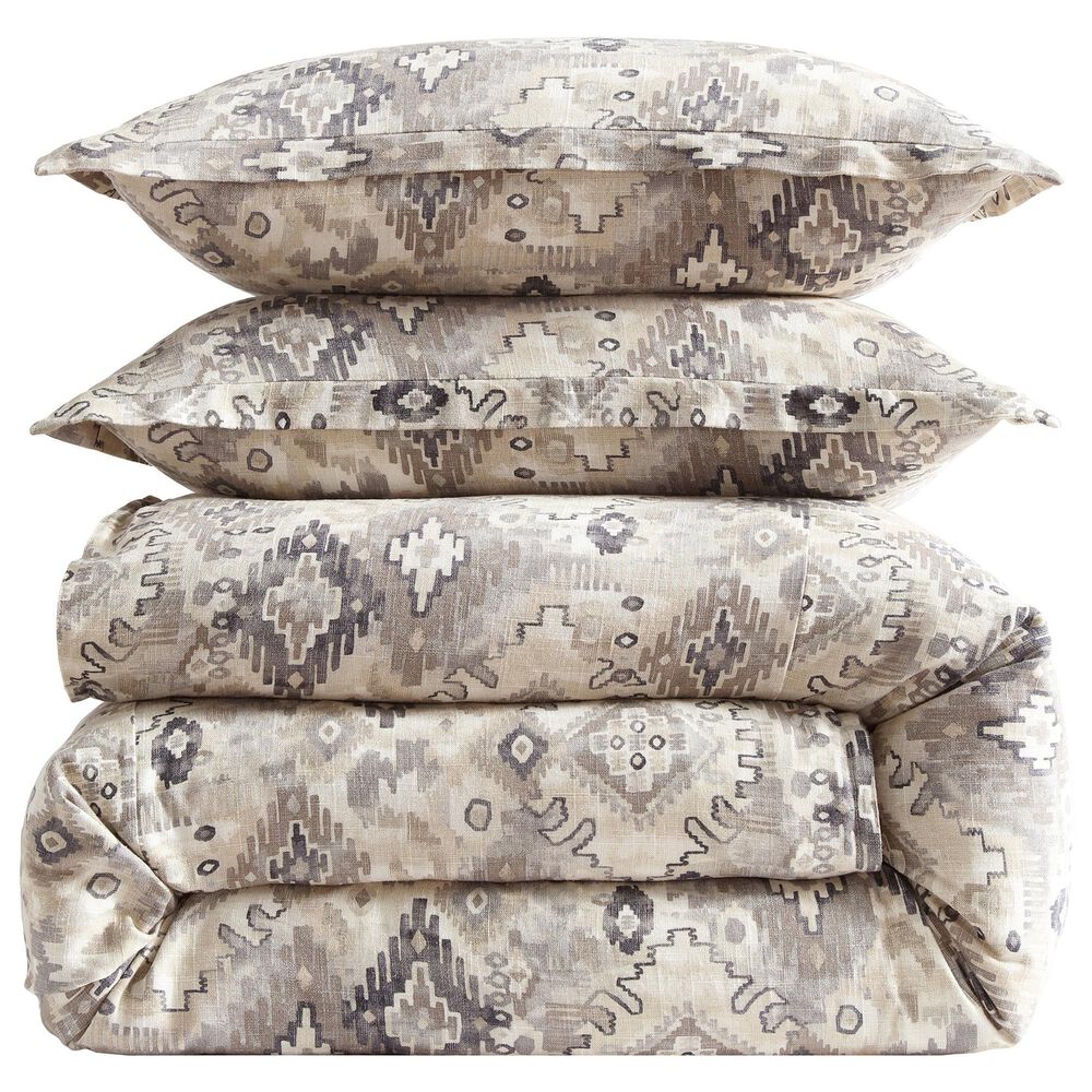 HiEnd Accents Velazquez 3-Piece King/California King Duvet Cover Set in Taupe, Tan and Gray, , large