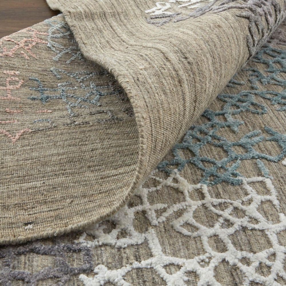 Feizy Elias 5&#39; x 8&#39; Pink, Blue and Taupe Area Rug, , large