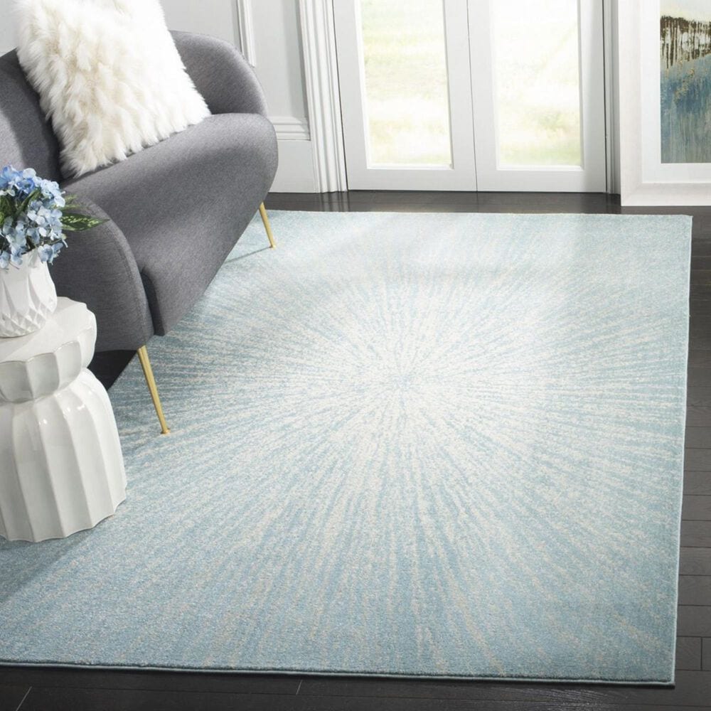 Safavieh Evoke EVK228J 2&#39;2&quot; x 4&#39; Aqua and Ivory Scatter Rug, , large