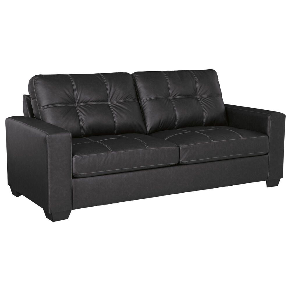Ashley Barlin Mills Stationary Sofa and Loveseat Set in Carbon, , large