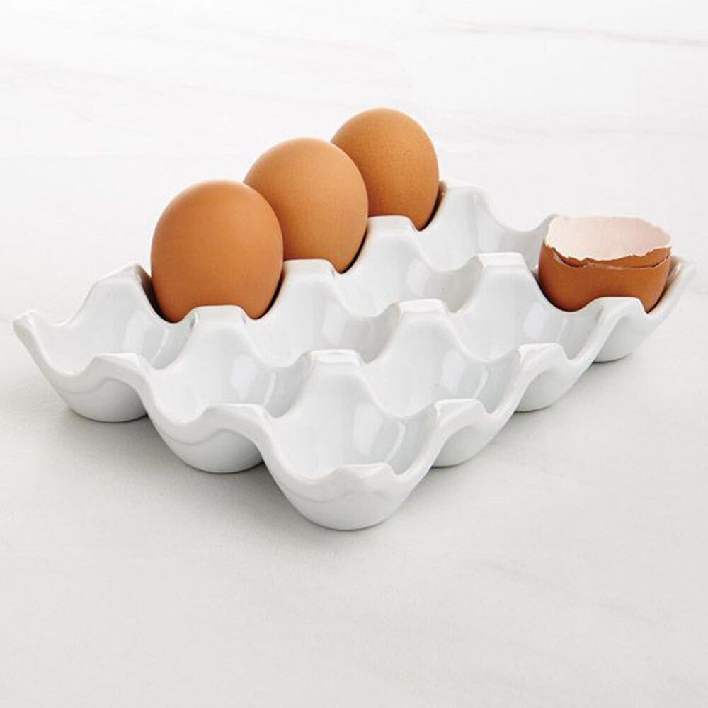 HIC Kitchen Porcelain Egg Crate in White, , large