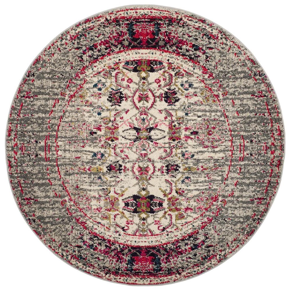 Safavieh Monaco MNC209T-5R 5" Round Grey/Ivory Area Rug, , large