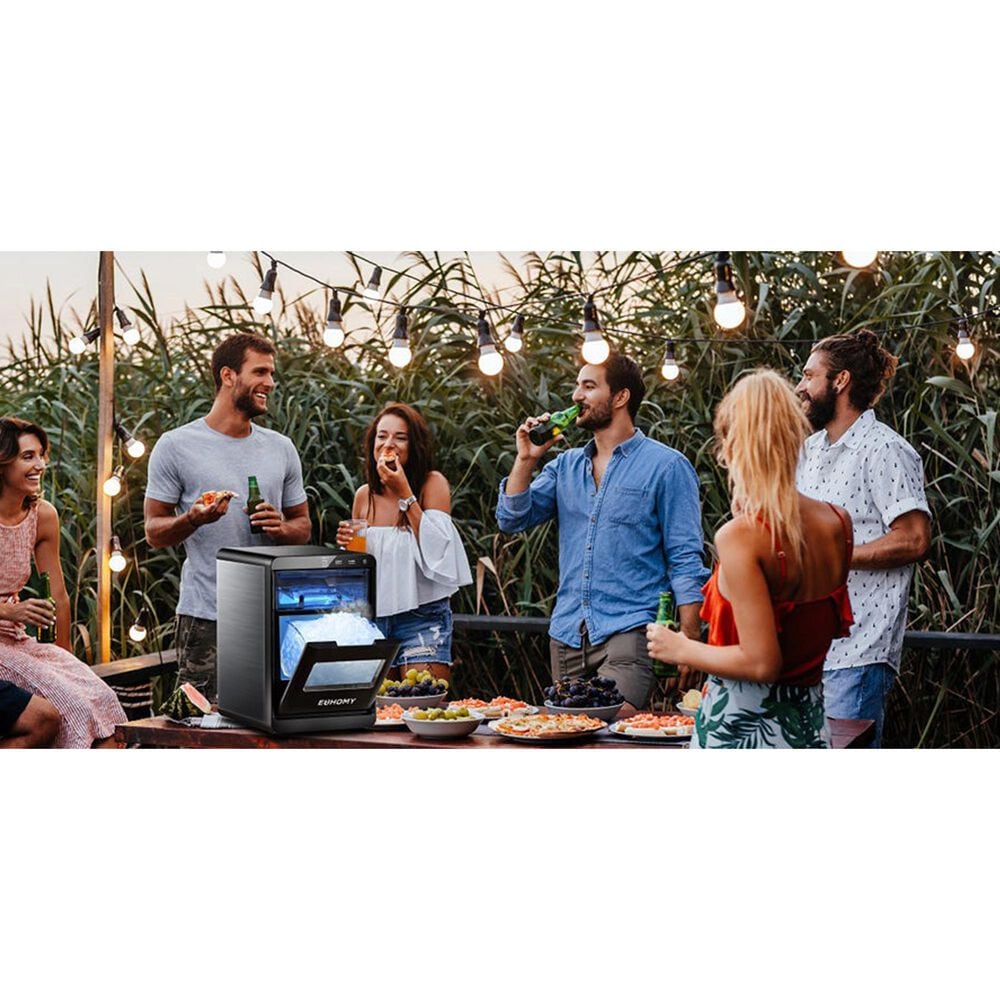 Euhomy 44 Lbs Portable Nugget Ice Maker with Ice Scoop and Basket in Black, , large