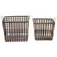 Maple and Jade Storage Basket with Handles in Matte Black and Brown (Set of 2), , large