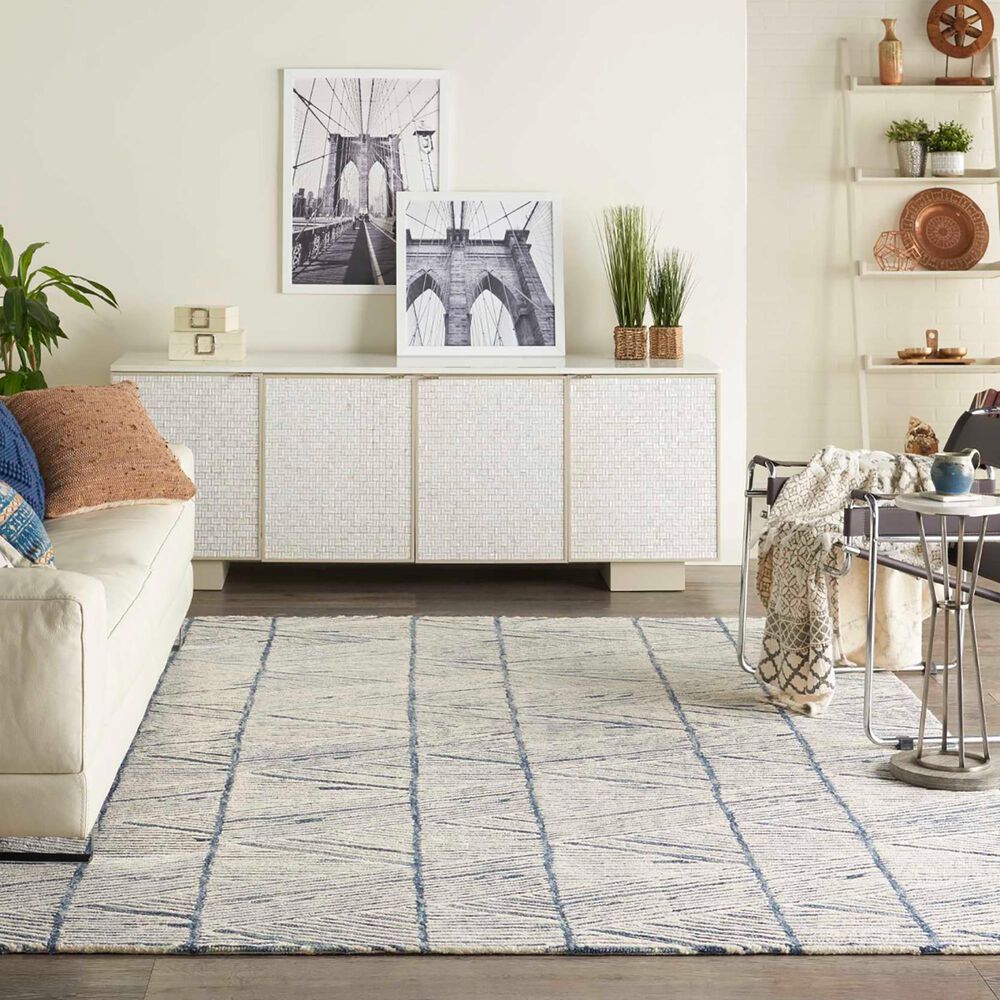 Nourison Colorado Transitional 8&#39;3&quot; x 11&#39;6&quot; White and Blue Area Rug, , large
