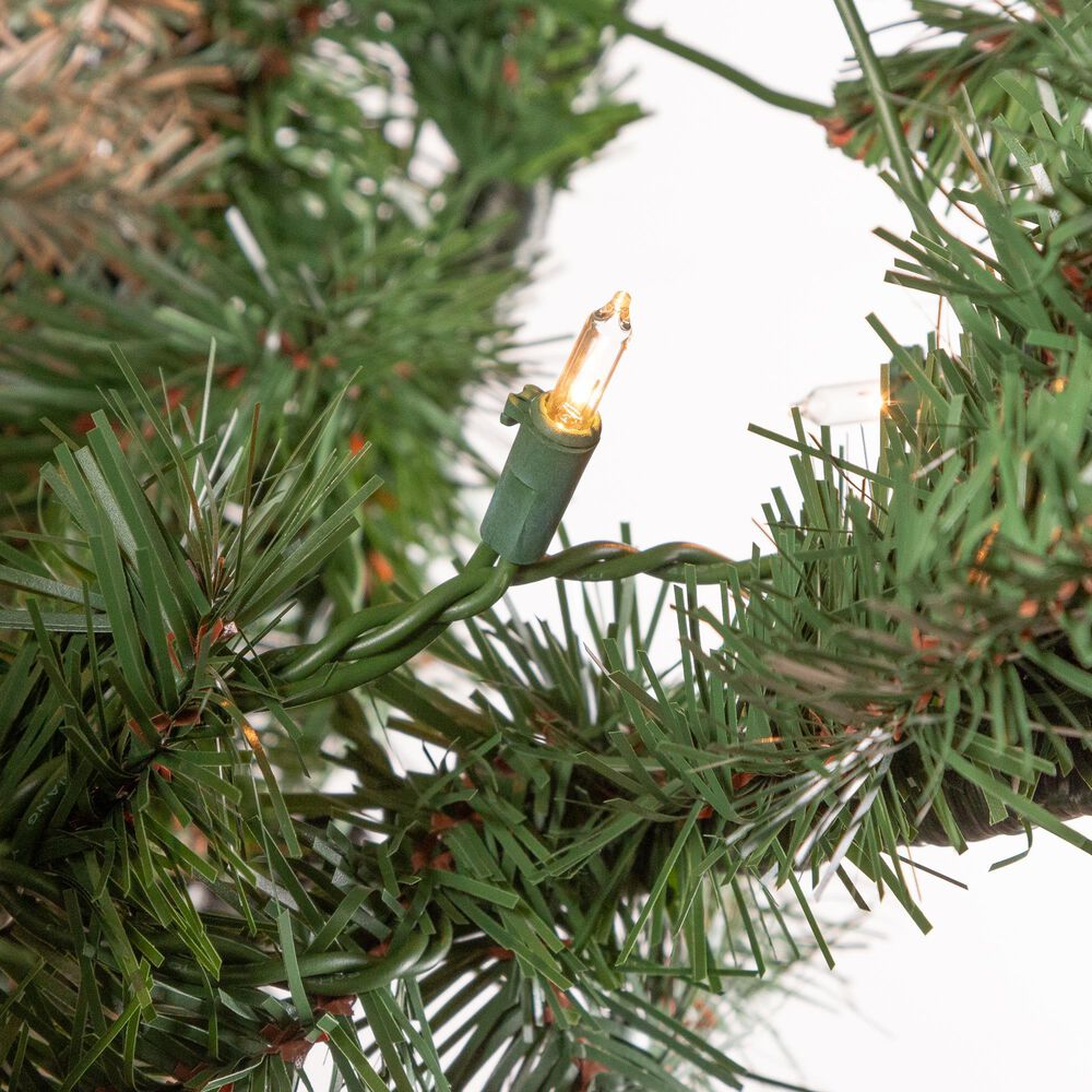 The Gerson Company 7.5&#39; Montgomery Pine Artificial Christmas Tree with Clear Lights in Green, , large
