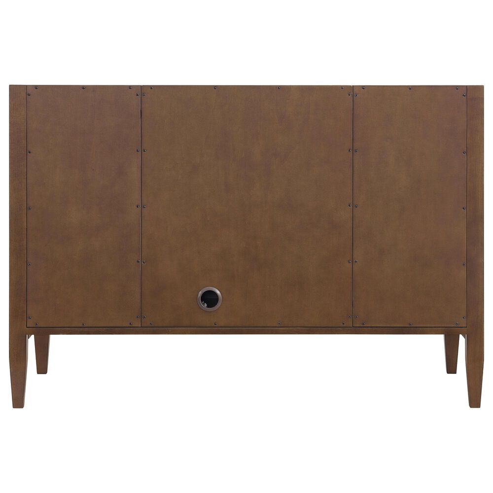 James Martin Vanities Myrrin 48" Single Bathroom Vanity in Mid-Century Walnut with 3 cm Eternal Jasmine Pearl Silestone Top, Rectangular Sink and FreePower Wireless Charger, , large