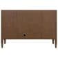 James Martin Vanities Myrrin 48" Single Bathroom Vanity in Mid-Century Walnut with 3 cm Eternal Jasmine Pearl Silestone Top, Rectangular Sink and FreePower Wireless Charger, , large