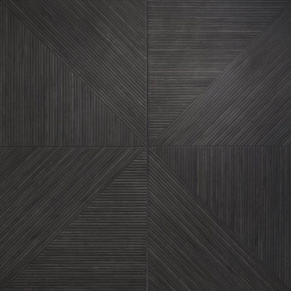 Soho Studio Lounge Ribbed Charcoal 24" x 48" Porcelain Tile, , large