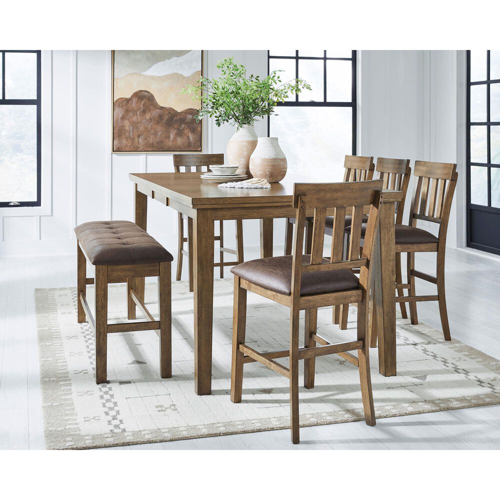 Ashley Ashley Urbinforte 6-Piece Rectangular Counter Dining Set in Light Brown, , large