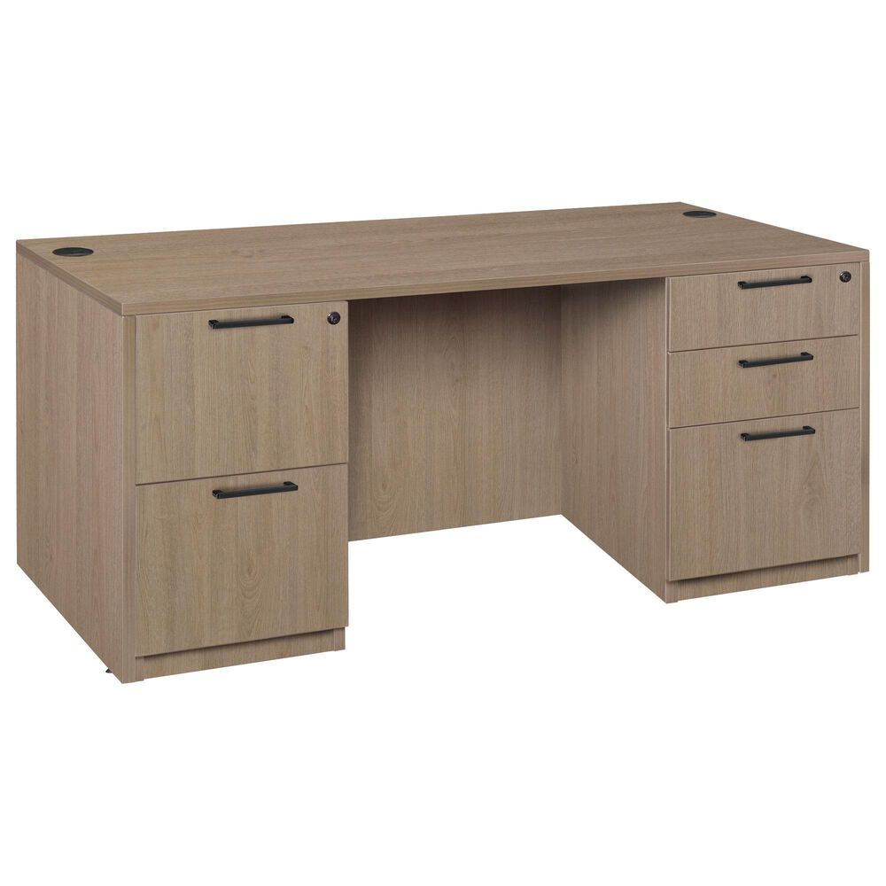 Regency Global Sourcing Legacy 66" Office Desk with Double Full Pedestal in Noble Oak, , large
