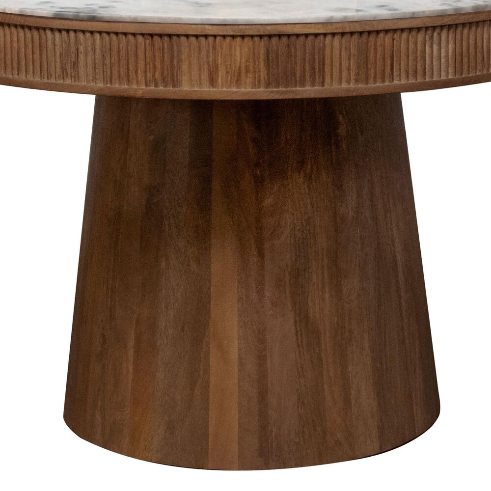 Pacific Landing Ortega Pedestal Dining Table in Natural and White - Table Only, , large
