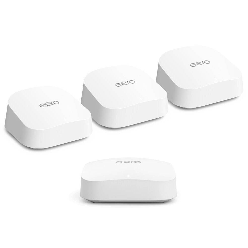eero 1-Pack Pro 6E Mesh Wi-Fi 6E Router with 3-Pack 7 Mesh Wi-Fi 7 System in White, , large