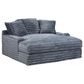 Maple + Main Oversized Chaise Lounge with USB Charging Ports and 2-Cupholder in Grey, , large