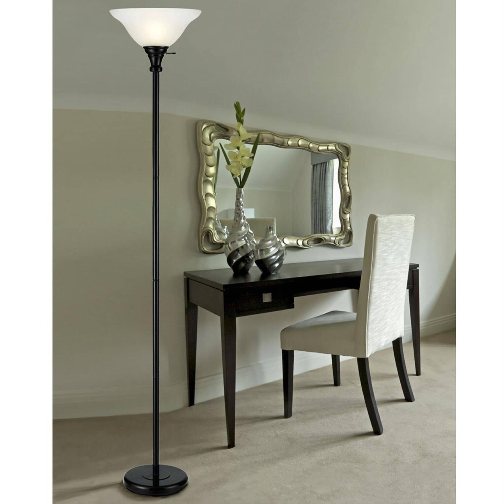 3 way outlet torchiere floor lamp