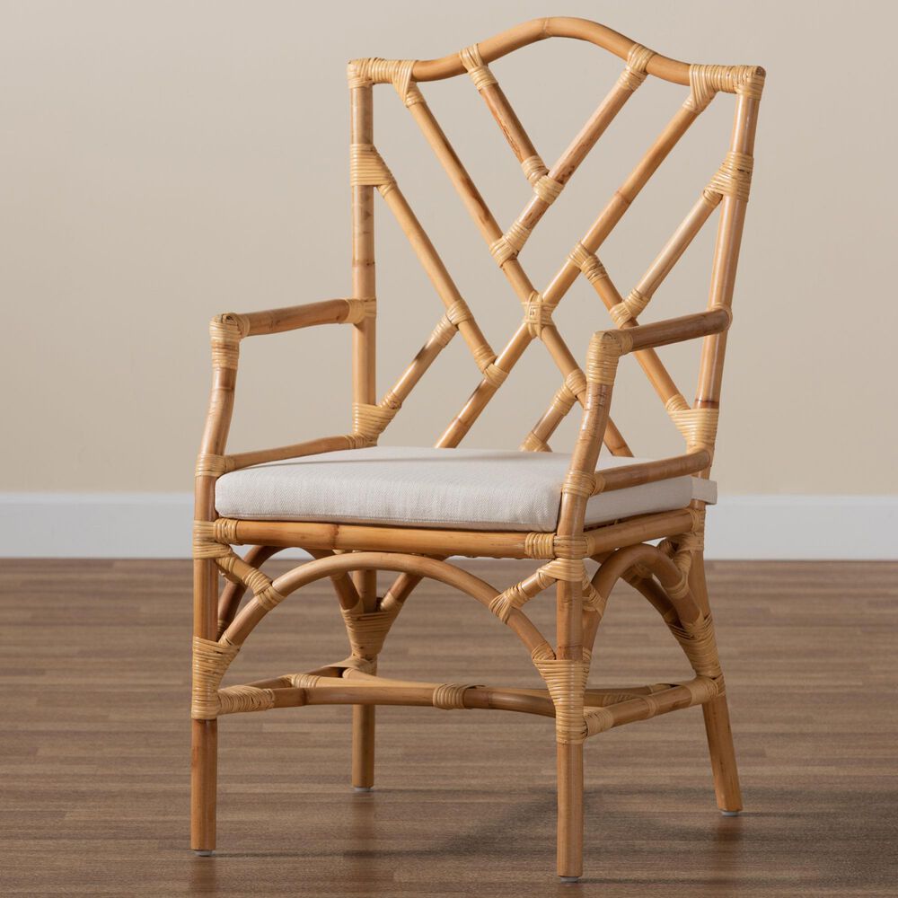 Baxton Studio Delta Arm Chair in Natural, , large