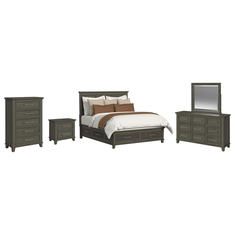 Mayberry Hill Canterbury 5-Piece King Storage Bedroom Set in Grey, , large
