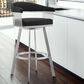 Blue River Chelsea 30" Swivel Barstool with Black Cushion in Brushed Stainless Steel, , large