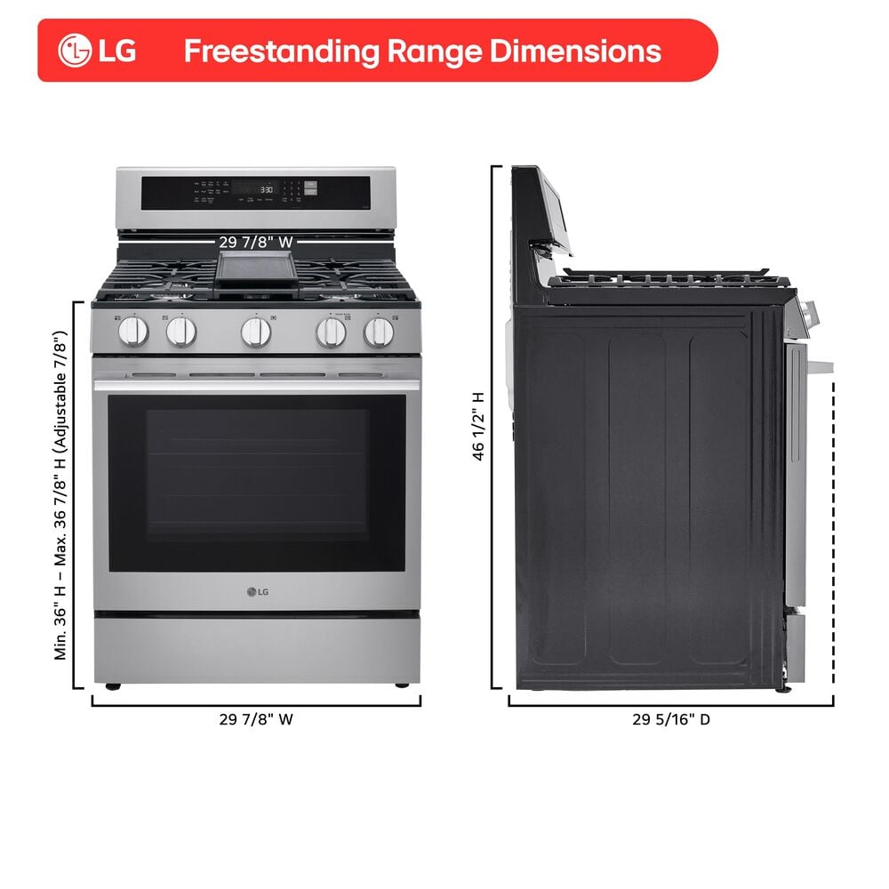LG 6.3 Cu. Ft. Freestanding Gas Range in PrintProof Stainless Steel, , large