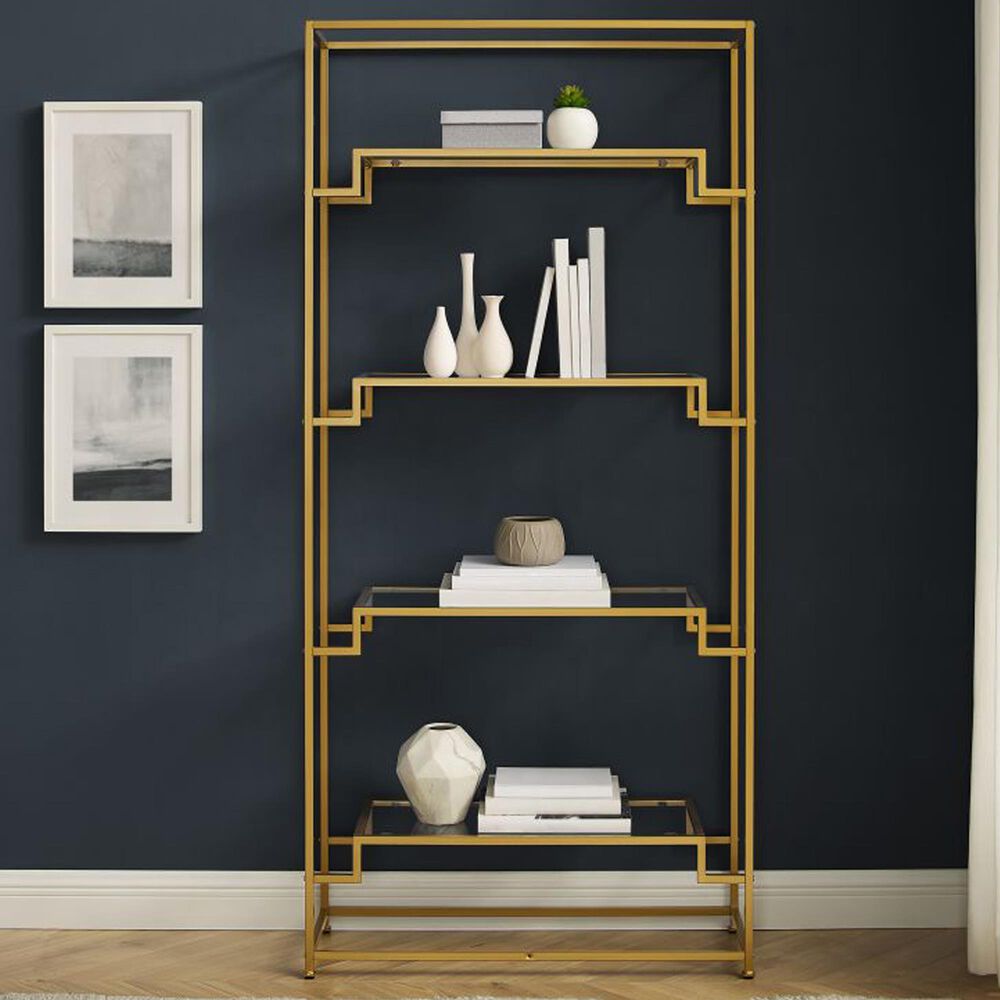 Crosley Furniture Celeste Etagere in Gold, , large