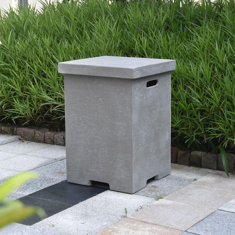 Elementi Fire 20&quot; Square Tank Cover in Gray, , large