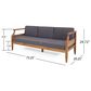 Hearth and Haven Aston Outdoor Sofa with Teak Frame in Gray, , large