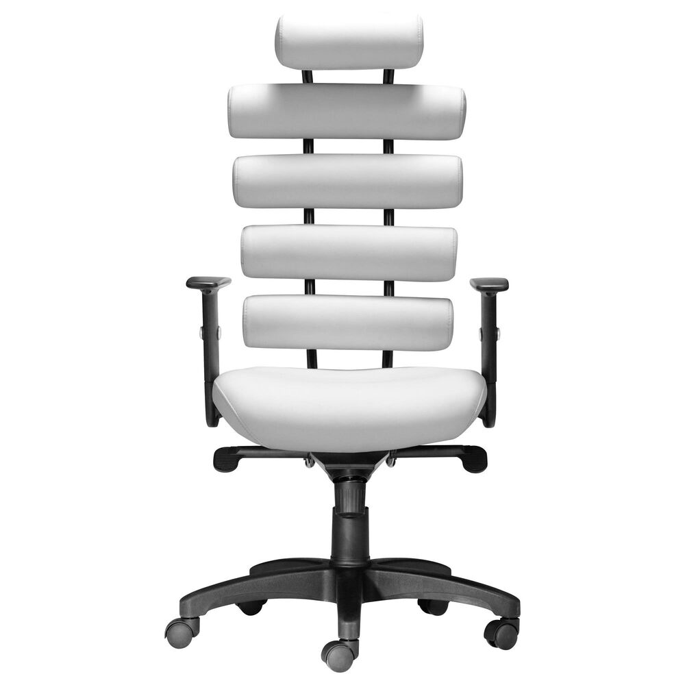 Zuo Modern Unico Office Chair in White, , large