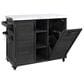 HOMLUX 78.3" Outdoor Kitchen Island with Foldable Grill Table in Black and Stainless Steel, , large