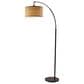 Adesso Burlap Arc Floor Lamp in Antique Bronze, , large