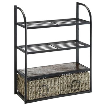 4D Concepts Windsor Storage Unit with 2 Baskets in Black, Slate and Natural, , large
