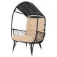 Hearth and Haven Malia Outdoor Wicker Standing Basket Chair with Cushion in Brown, , large