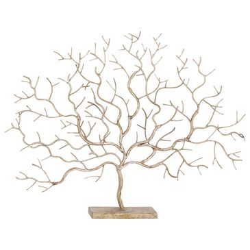 Maple and Jade 24" x 32" Winter Tree Sculpture in Silver and Gold, , large
