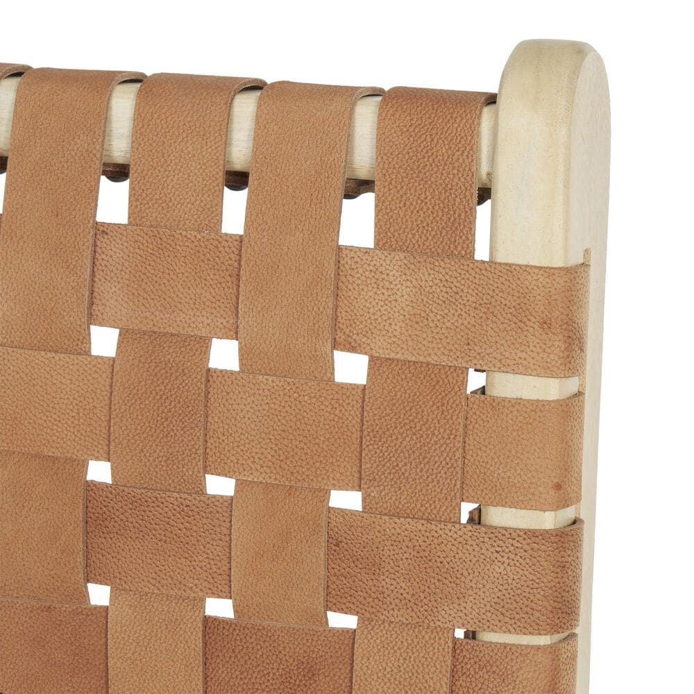 Maple and Jade Handmade Woven Kitchen Bar Stool with Light Brown Cushion in Light Brown, , large